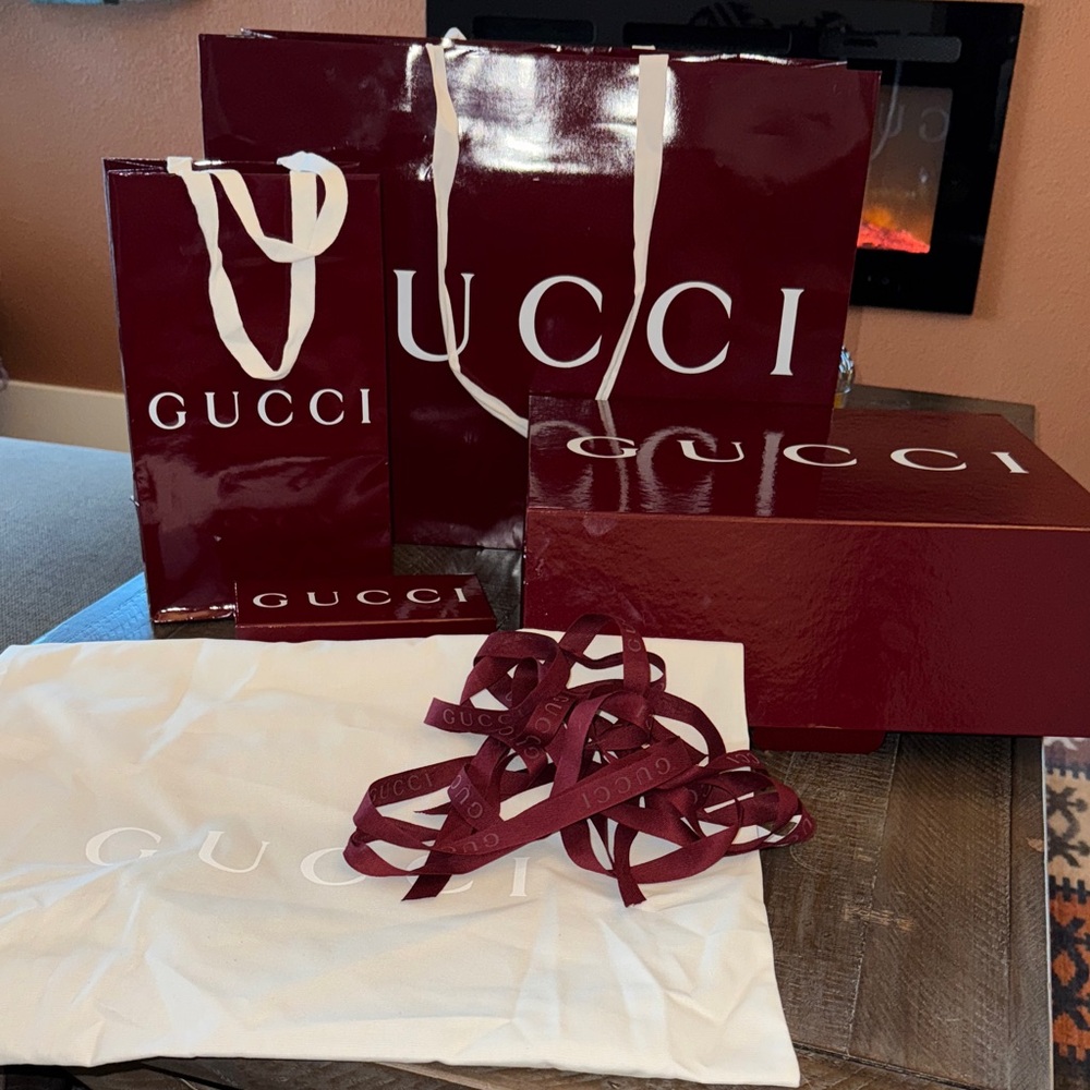 Authentic Gucci Deep Red Accessory Collection 8 pieces